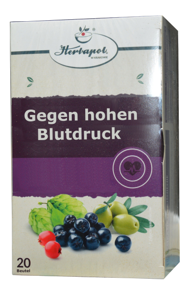 Tee, bei hohem Blutdruck, mit 8 Kräutern: u. a. Aronia, Weißdorn, Löwenzahn, Knoblauch, Olivenblätter Extrakt, 20 x 2g, wirkt harntreibend und entsäuernd